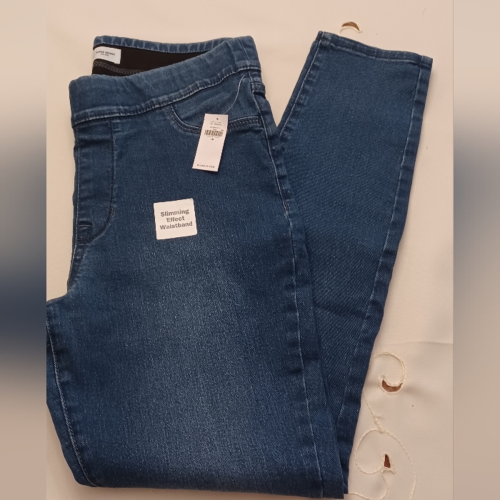 Old Navy NWT Rockstar Denim Blue Slimming Waistband Jeggings Sz 10